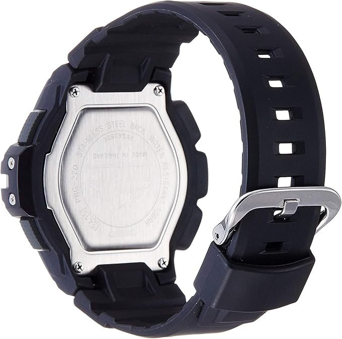 Detalles de correa y cierre del reloj Casio Pro Trek PRG-270-1ER